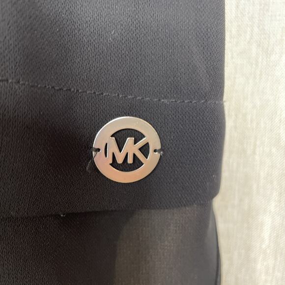 Michael Kors Top Women’s Sz Small -Black & White Striped Layered Look Sleeveless - Picture 2 of 5